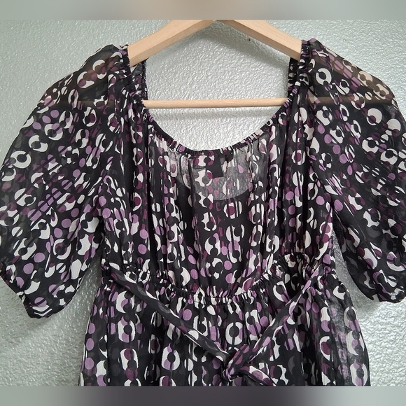 BCX Black & Purple Empire Waist Top. Size M - Picture 10 of 13
